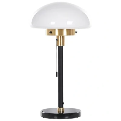 Image of Classic Table Lamp Half Globe Shade On Off Switch Living Room Bedside Black Minija