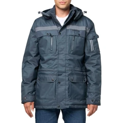 Image of Arctix Men&#039;s Performance Tundra Jacket with Added Reflective Visibility Athletic Insulated, Steel, L