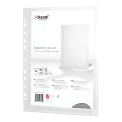 Image of Rexel Nyrex Heavy Duty Extra Capacity Pocket A4 Glass Clear, Pack of 5