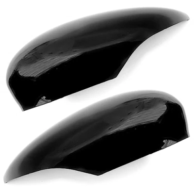 Image of UNDERGROUND PARTS Gloss Black Left Right Side Door Wing Mirror Covers Caps For Ford Fiesta mk7 09 17