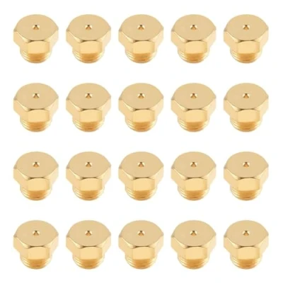Image of gohantee 20PCS M5x0.5mm/0.68mm Brass Jet Nozzle, Nozzle Replacements for Propane LPG Natural Gas Pipe, Water Heater, DIY Burner Parts