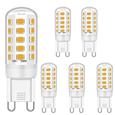 Image of Ugvmn G9 Led Bulb 5W Equivalent to 28W 33W 40W Halogen Bulbs, Warm White 2700K, Socket Lamp, No Flicker, Non Dimmable, 420LM, AC 220 240V,5 Pack