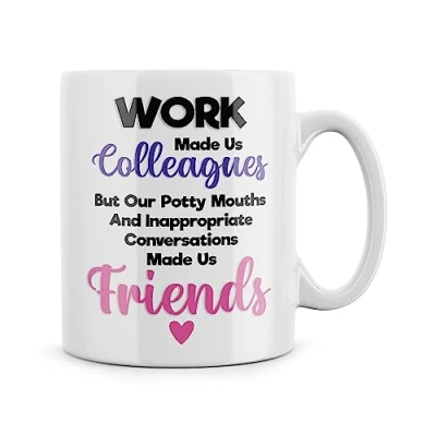 Image of Rib ticklerz Work Bestie Funny Mug Gift for Colleague Secret Santa Gifts Birthday Present Potty Mouths Friends Cup MG76