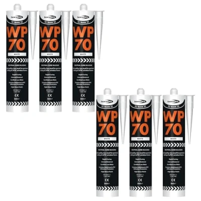 Image of Bond It WP70 Neutral Cure Oxime Silicone Sealant 6x White, 285ml Professional Grade High Gloss Flexible Weatherproof for Home Building &amp; Professionals Use