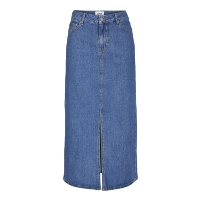 Image of JJXX Jxaura LONG Skirt denim skirt, Women&#039;s, Size: Medium, Medium blue