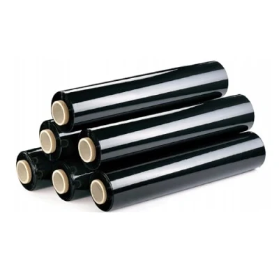 Image of Multi Use Strong Pallet Wrap Cling Film Heavy Duty Tear Resistant Stretch Packaging for Removals &amp; Warehouse High Quality 500mm x 200m (Black, 6 Rolls)