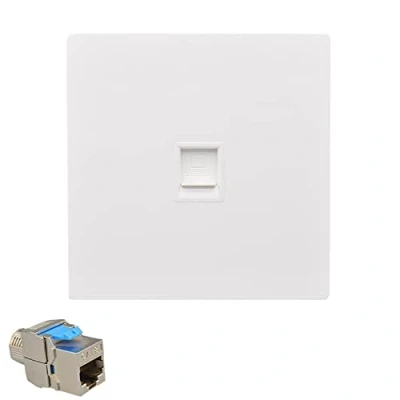 Image of 1 Port CAT8 CAT7 RJ45 86 Type Wall Panel CAT.7 LAN Faceplate CAT.8 Network Socket Ethernet Cable Net Plug Shield (CAT 8)