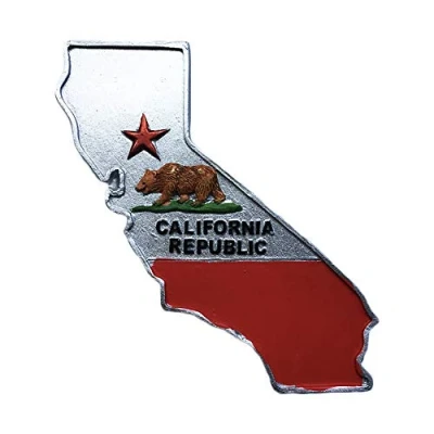 Image of 3D Map California USA Refrigerator Magnet Tourist Travel Souvenirs Handmade Resin Craft Magnetic Stickers Home Kitchen Decoration Fridge Collection Gift