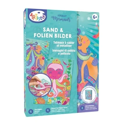 Image of ARTISTA 9301901 Meerjungfrau Craft Glitter and foil Pictures, DIY kit for Children, Creative Set in Practical Storage Box, Single, Mermaid, Sand &amp; Folien Bilder
