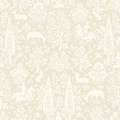 Image of Crown Wallcoverings Woodland Wallpaper Cream M1165 Full Roll