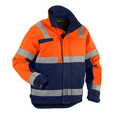 Image of Blakläder 486218115389L Size Cl.2 Large &quot;High Vis&quot; Winter Jacket Orange/Navy Blue