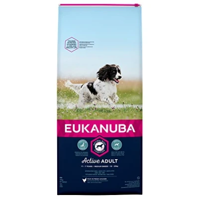 Image of Eukanuba Adult Dog Food for Medium Dogs Rich in Fresh Chicken, 12 kg