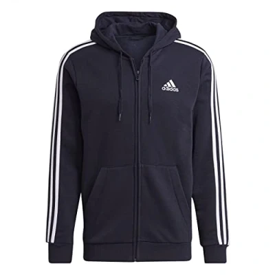 Image of adidas Men&#039;s Essentials Fleece Hooded Track Top, Legend Ink, M