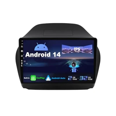 Image of SXAUTO Android 14 IPS Car Radio Stereo for Hyundai IX35 (2010 2017) Built in Carplay/Android Auto Rear Camera 2G+32G Steering Wheel Control DAB Fast Boot WiFi 4G Bluetooth 2 Din 10.1Inch