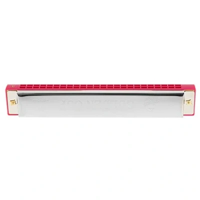 Image of Tremolo Blues Harmonica 24 Holes 48 tones C Key Mouth Organ Rose Red