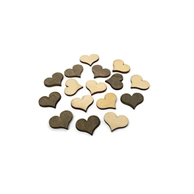 Image of 16 Assorted Wooden Hearts 2cm Card Scrapbook Craft Embellishment