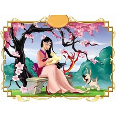 Image of Grenric 5D DIY Mulan Diamond Painting Kits for Adults and Children,Anime Cartoon Cross Stitch Full Round Drill Crystal Rhinestone Embroidery Pictures Arts Craft Home Wall Decor，12X16 Inch