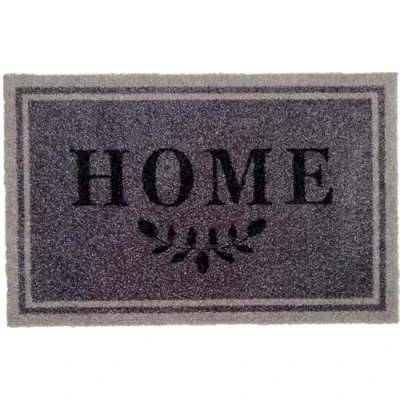 Image of oKu Tex Door Mat Dirt Trapper Printed Indoor Non Slip Washable Stylish Home Grey 50x80cm