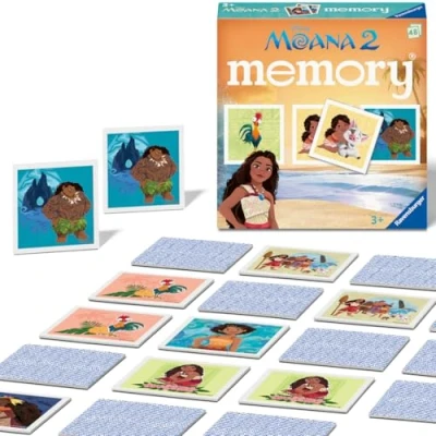 Image of Ravensburger Disney Moana 2 Toys and Gifts Mini Memory Matching Picture Snap Pairs Game For Kids Age 3 Years Up