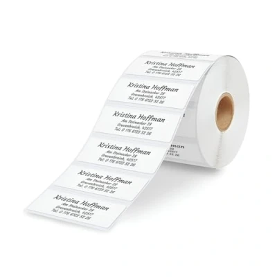 Image of GoodMarkt self Adhesive Personalized Address Labels 46x17 mm, from 50 Labels/roll, White Paper Stickers consisting of 1 to 5 Lines with The Text You Want