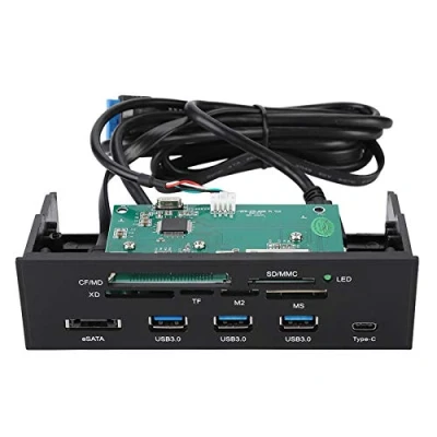 Image of VBESTLIFE 5.25inches Multifunction All in one Internal card Reader Dashboard PC Front Panel with 3x USB 3.1 support M2, MSO, SD, MS, XD, 64G CF