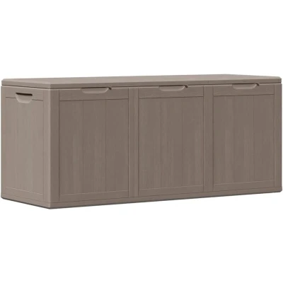 Image of vidaXL Garden Storage Box 270L Brown PP Wood Look