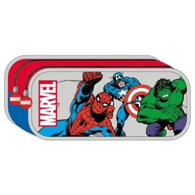 Image of OM SUPPLIES Avengers Iconic TV Cartoon Characters Pencil Case with 2 compartments for Kids Childrens Character Back to School Gift (Avengers)
