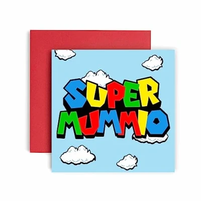 Image of Huxters Birthday Cards for Women Super Mummy Happy Card Birthday, Mother’s Day with Lovely Red Envelope Funny (Mummy)