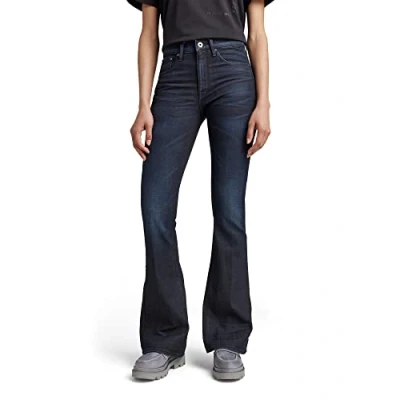 Image of G STAR RAW Women&#039;s 3301 Flare Jeans, blue (worn in naval cobler D21290 B767 D351), 31W / 32L