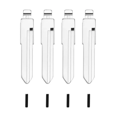 Image of Be In Your Mind 4Pcs Remote Key Blade HU49 Compatible with VW T4 Car Flip Folding Blank Uncut Metal Replacement Silver