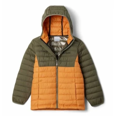 Image of Columbia Youth Boys Powder Lite 2 Hooded Jacket, Sunstone/Stone Green, 164