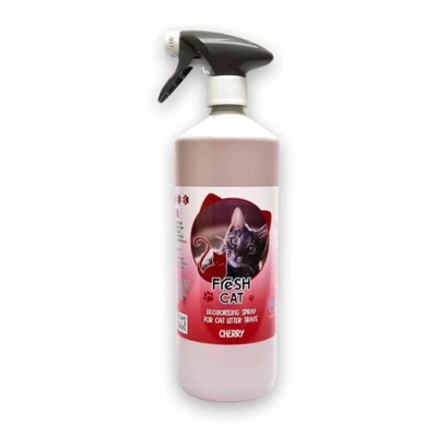 Image of FRESH Cat Litter Tray Deodorising Trigger Spray Bottle 1L (CHERRY)