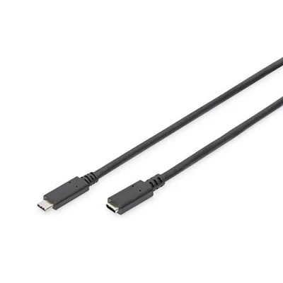 Image of DIGITUS USB 3.2 Gen2 Extension Cable 0.7 m C (male) to (female) 10 Gbit/s Type Black