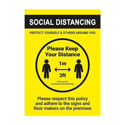 Image of Please Keep Your Distance (1m) Foamex Board A5