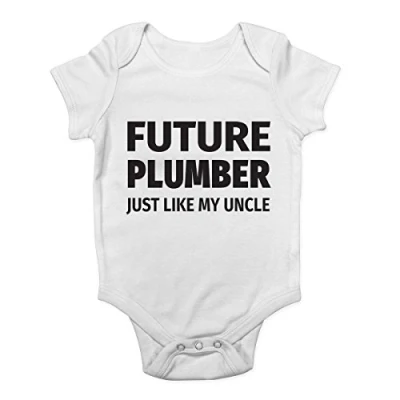 Image of Shopagift Future Plumber Just Like My Uncle Cute Boys and Girls Baby Vest Bodysuit