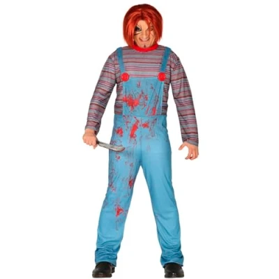 Image of FIESTAS GUIRCA Mens Killer Doll Fancy Dress Costume Halloween Size Large