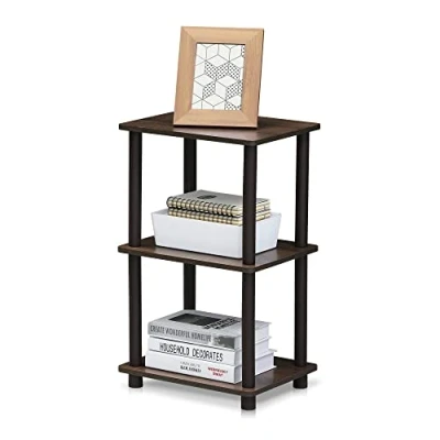 Image of Furinno Turn N Tube 2 Space Shelf, Walnut/Brown , 38.1 (W) x 63.5 (H) 29.46 (D) cm