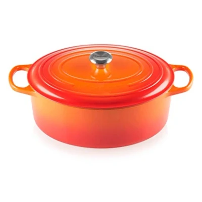 Image of Le Creuset Signature Enamelled Cast Iron Oval Casserole Dish With Lid, 35 cm, 8.9 Litres, Volcanic, 21178350902430