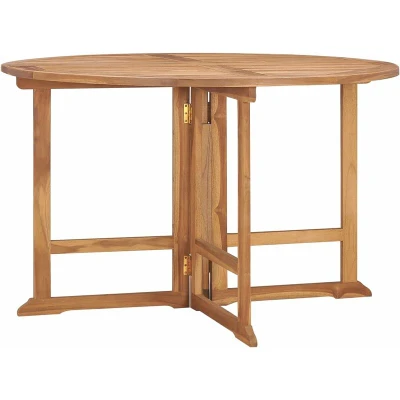 Image of vidaXL Folding Garden Dining Table, Solid Teak Wood, Durable &amp; Waterproof, Practical Space Saving Design, Perfect for Outdoor Entertaining, Easy Assembly