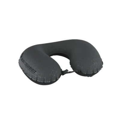 Image of Sea to Summit Aeros Ultralight Traveller Neck Pillow Full Support Tiny Packed Size Soft &amp; Comfortable Stretch 20D Polyester Face Fabric For Airplane Travel Grey 70g