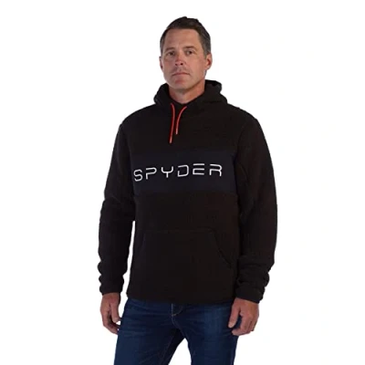 Image of Spyder Men&#039;s Vista Hoodie Fleece Jacket, Black, M