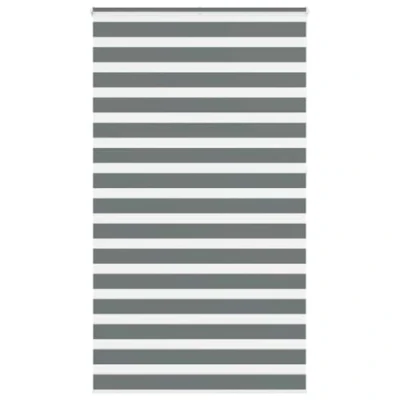 Image of vidaXL Zebra Roller Blind Dark Grey Polyester 135x230 cm Adjustable Light Control, Privacy Window Shade Living Room, Bedroom, Office
