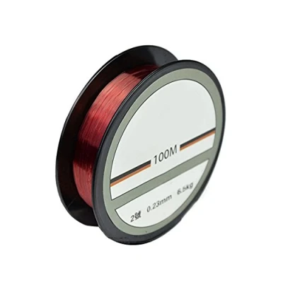 Image of HshDUti Monofilament Fishing Line Wire, 100 Meters Strong and Abrasion Resistant Mono Sea Fish Tackle Tool Red 0.8