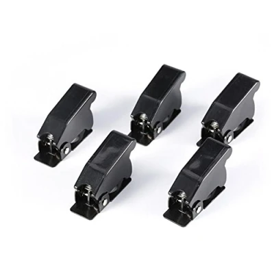 Image of 5Pcs Black Toggle Switch Cover Guard, Automotive Cover, Safety Flip Cap Guard for Car