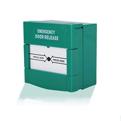 Image of Emergency Door Release Break Glass Fire Alarm Green Security for Home