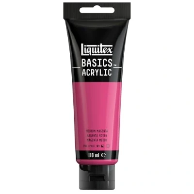 Image of LIQUITEX 8870047 Basics Acrylic Paint, Medium Magenta, 118 ml Tube