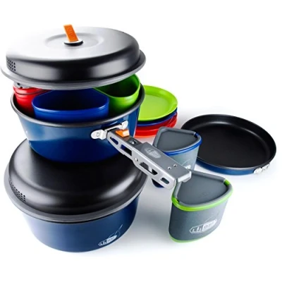 Image of GSI Outdoors, Bugaboo Camper, 4 Person Camping Cook Set, Superior Backcountry Cookware Since 1985