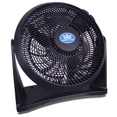 Image of Prem i Air Black 12 Inch (30 cm) Powerful Cooling High Velocity Floor or Wall Mountable Circulator with 3 Airflow Speed Settings, Quiet Operation For Use in Homes and Offices