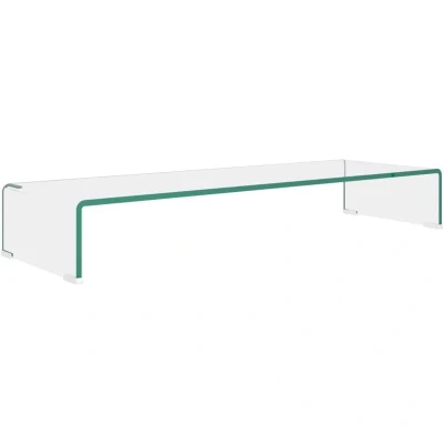 Image of vidaXL TV Stand/Monitor Riser Console Unit Entertainment Centre Glass Clear