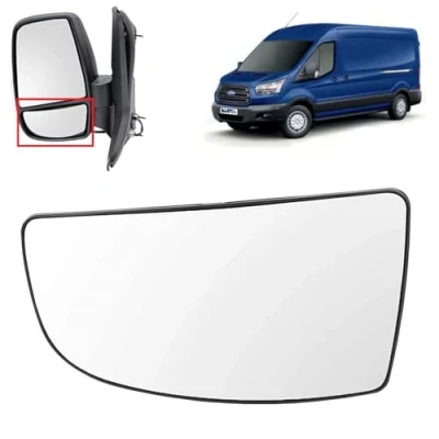Image of BIAREN Wing Mirror Lower Glass Left Passenger Side For Ford Transit Mk8 2014 Onwards 1855103 BK3117C718AB + Back Plate